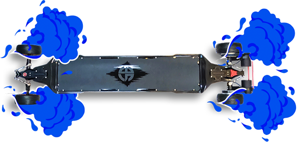 SE1 Electric Skateboard with blue smoke effect